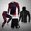 Top Men's Clothing Thermal Underwear Fitness Training Compression Tights Running Shirts Sweatshirt Man Leggings Rashgard male 210910