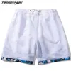 Mäns Kort Snö Berg Tryckt sommar Hip Hop Oversize Fickor Streetwear Harajuku Drawstrings Casual Beach Board Shorts 210601