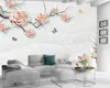 Wall Wallpaper Romantic Beach Delicate Flowers Silk 3d Wallpaper 3d Wall Paper for Living Room Custom Photo