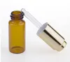 20ml amber glass dropper bottle with Gold Press pump Can used for essential oils serum solution