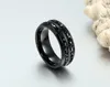 Anelli a grappolo Modile di alta qualità Maschio Punk Vintage Vintage in acciaio inossidabile in acciaio inossidabile Due file CZ Stone Feeding Ring per Man Woman2662