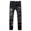 Denim Calças Moda Skinny Jeans Homens Plus Size 28-42 Calças Longa para Estiramento Design rasgado Imprimir Tamanho Grande Marca Hip Hop X0621
