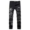 Denim byxor mode skinny jeans män plus storlek 28-42 långa byxor för stretch torn design print stor storlek märke hip hop x0621