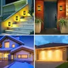 Outdoor Wall Lamps 4 PC Solar Flame Lights Waterproof Flickering Mounted Night