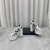 High Heeled Sandals Dress Shoes Platform Heels Shoe Luxury Designers Calf Leather Ankle Strap Side Buckle La Medusa Juno