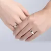 Cluster Rings 925 Sterling Silver Mirror Finish Love Ring Resizable Lovers 'paar Boyfrid Girlfriend Gift