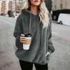 Winter Women Sherpa Bluza Zgadniający Fleece Pullover Luźny Puszysty Płaszcz Ciepłe Streetwear Coolies 211109