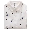 Женские блузки Cartoon Dog Bee Print Tops Женская длинная рукава плюс размер 2xl 3xl Рубашки для женской одежды.