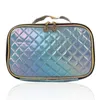 NewLaser Make Up Сумки для хранения Портативный PU Rhomboid Makeup Bag Damies Cosmetic Travel Организатор EWE5551