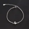 Bracelet papillon Zircon brillant doux pour femmes Bracelet chaîne couleur argent Anti-allergique avec cadeau de timbre S925 S-B401