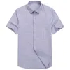 Рубашка по прибытии Человек Летние тонкие одиночные карманные повседневные социальные домохозяйственные проверки офис рабочая одежда кнопка Slim Fit Collor мужская одежда 210609