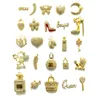 Charms per gioielli in lega da 50 pezzi con strass colorati e placcati in oro, misura delicata mista per le donne2381