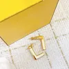 Luxe Gouden Dangle Oorbellen voor vrouwen Designer Hoop Earring Oorstekers Hangers Dames Sieraden Mode Letter f Oorbel Bruiloft Gif279A