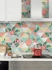 Оконные наклейки самоклеящиеся северные украшения стены спальня кухня ванная комната водонепроницаемая плитка стикер фламинго розовый зеленый обои