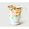 300 ml Bone China Ceramic Coffee Mug Tazas Cafe Floral målning Present Creative Tea Cup Vintage Ceremony Y200107