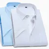 Vestido masculino camisas casuais manga curta moda branco slim tendência negócios foraml sólido retalhos cor-de-rosa vestuário masculino 8xl 7xl l 210714