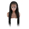 Geflochtene Perücken für schwarze Frauen, 76,2 cm, synthetische Lace-Front-Perücke mit Babyhaar, Box-Perücke, knotenlose Zöpfe-Perücke