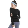 Women's Sports Tops Casual Outdoor Running Fitness Shirt Elastic Quick Drying Small Stand Collar Yoga Long Sleeve T-shirt Gym Clothes