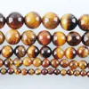 Wojiaer Natural Stone Yellow Tiger Eye Beads 4 6 8 10 12mm Mala Bead for DIY 개인 팔찌 목걸이 보석 제조 By919