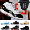 With Box 11 Platinum Tint Bred Number 45 new Concord Basketball Shoes Men Women shoes 11s red Navy Gamma Blue 72-10 Sneakers