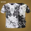 Hip Plein Philipps Ts219O pp OSO Calidad CAMISETA Clásico para hombre Diseñador Streetwear Camisetas Marca Ropa alta Rhinestone Hop Skull Hombres Camisetas 92QK