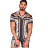 Os faixas dos homens definem mens imprimir manga curta verão casual camisa floral praia de duas peças terno 2021 moda homens conjuntos M-3XL roupa