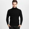 Tröja män solid färg turtleneck pull homme mens kläder 211018