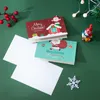 Buon Natale Biglietto di auguri di carta S Regalo di Natale Scrittura a mano Benedizione Cartoline Babbo Natale Pupazzo di neve Orso Carte modello cartone animato BH4878 TYJ