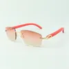 Occhiali da sole classici di design 3524026 con occhiali con gambe in legno rosso naturale, Vendita diretta, misura: 56-18-135mm