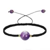 Mężczyźni ręcznie tkane pasma koralikowane Lucky Chińskie węzeł Regulowany Bracelets Bracelets Naturalny Stone Black Onyx Ball Kulki Braid Handmad290t