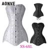 NXY set sexy Corsetto lungo bianco Donna Steampunk Allenatore in vita Punk Goth Korsett Corpetto Lingerie Cinturino modellante Cintura disossata in acciaio s 1129