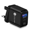PD 20W compatible QC 30 fast charging mobile phone charger EUUSUK Plug whole quick charge Black For iphone 12 pro6683875