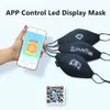 Bluetooth programmerbar LED-skärm Ljus upp Facemask Lysous för män Kvinnor Rave Mask Music Party Christmas Halloween Masks Module