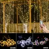 USB String Lâmpadas Fadas Garland Curtain Lights Festoon Led Lights Decoração de Natal para Casa Ano Novo Lâmpada Férias decorativas