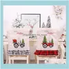 Décorations Fournitures de fête Gardenchristmas Plaid Fashion Cloth Set Indoor Home Christmas Chair Back Er Xmas Party Decoration Drop Delive