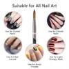 100% Kolinsky Hair Nail Art Painting Brush Mink Mink Penna Crystal Pen Acrylic Round Nails Strumenti Manicure 9 Dimensione NAB004