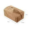 Japanese-Style Jute Tissue Case Napkin Holder for Living Room Table Tissue Boxes Container Home Car Papers Dispenser Holder 211110