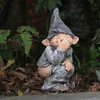 Europejska Symulacja żywicy ogrodowej Śmieszne Gnome Miniaturowy Niegrzeczny Krasnolud Posąg Figurki Wyświetlacz Mold Craft Home Ogród Dekoracji C0220