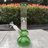 25CM 10 tum Grönt glas trädfilter Slimbong Vattenpipa Vattenpipa Vattenpipa Bongs Tobak Rökning Bubbler Rökpipor Bongs Flaskor