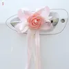 Ghirlande di fiori decorativi 1pc Maniglie per porte Bellissime forniture per festival per feste Retrovisore Fiore Decorazione per auto da matrimonio