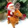 Party Favorit Jul Elektrisk hjortar Ridning Creative Santa Claus Deer Cart Barn Toys Xmas Presentdekoration ZC400