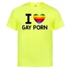 Letni mężczyzna Kocham Gay Porn Shirts Mężczyźni O-Neck Moda Drukowane Hip-Hop Tee Camisetas Odzież Casual Top 210629