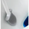 Brosse de toilette respirante, anti-fuite d'eau, avec Base en Silicone, tête plate, poils souples et flexibles, support à séchage rapide, 4962665