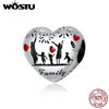 WOSTU Forever Family Charm 925 Sterling Silver Home House Enamel Beads Pendant Fit Original Bracelet DIY Jewelry For Women Q0531