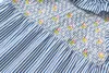Little Maven New Summer Kids Light Blue Striped Turn-down Embroidery Girls 2-7yrs Short-Sleeved Cotton Woven Smock Dresses Q0716