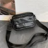 Moda Tasarımcı Deri Mini Omuz Crossbody Çanta Erkekler Çantalar için Rahat Kamera Çantası Siyah Telefon Para Kılıfı