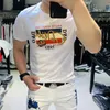Summer Męskie T-shirty Mężczyźni swobodny haft merceryzowany bawełniany krótko-rękawowy mrhome marka Wysokiej jakości moda o nokół koloryse w rozmiarze kolorowy top