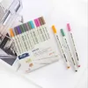 15/20Colors Metallic Marker Pen Art Marker Soft Brush Pen For DIY Scrapbooking Crafts Black Paper Stationery School Supplies 210226