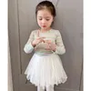 Girls' cotton bottoming shirt spring and autumn rainbow stripes baby long-sleeved t-shirt children's top P4134 G1224