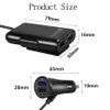 Ładowarka samochodowa 4USB Splitter Samochód Zapalniczka Zapalniczka QC 3.0 Ładowanie telefonu Zasilacz do siedzenia Wstecz Ładowanie Auto Electronics